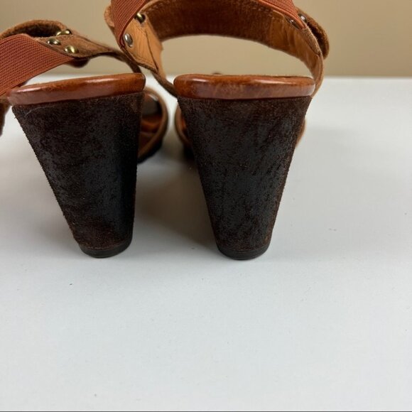 GEOX Respira Tan Leather Wedges - Picture 5 of 10